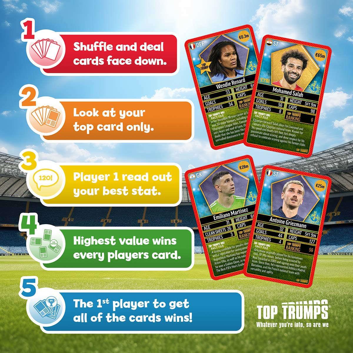World Football Stars Top 200 - Pack 4 Top Trumps Card Game - Thẻ Bài Bóng Đá Cao Cấp - Winning Moves - Hình ảnh bổ sung 5