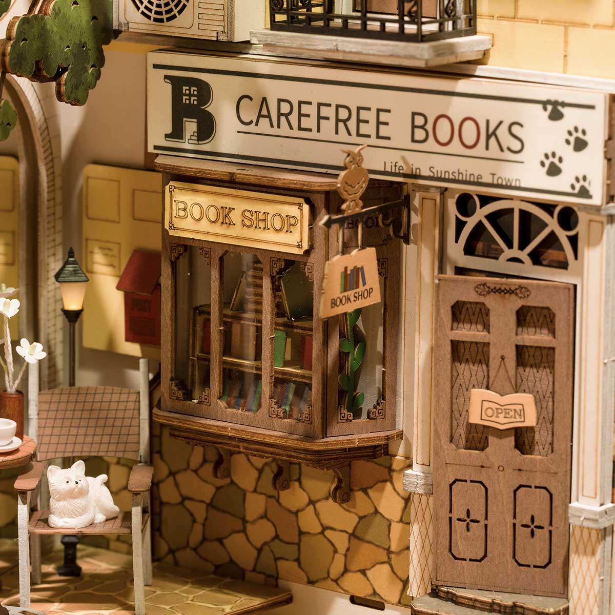 Mô Hình Lắp Ráp Gỗ Book Nook Rolife Sunshine Town TGB02 - Hình ảnh bổ sung 4