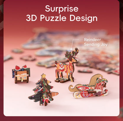 Rowood Christmas Town Wooden Jigsaw Puzzle TA007 - Xếp hình gỗ 3D trí tuệ - Rolife