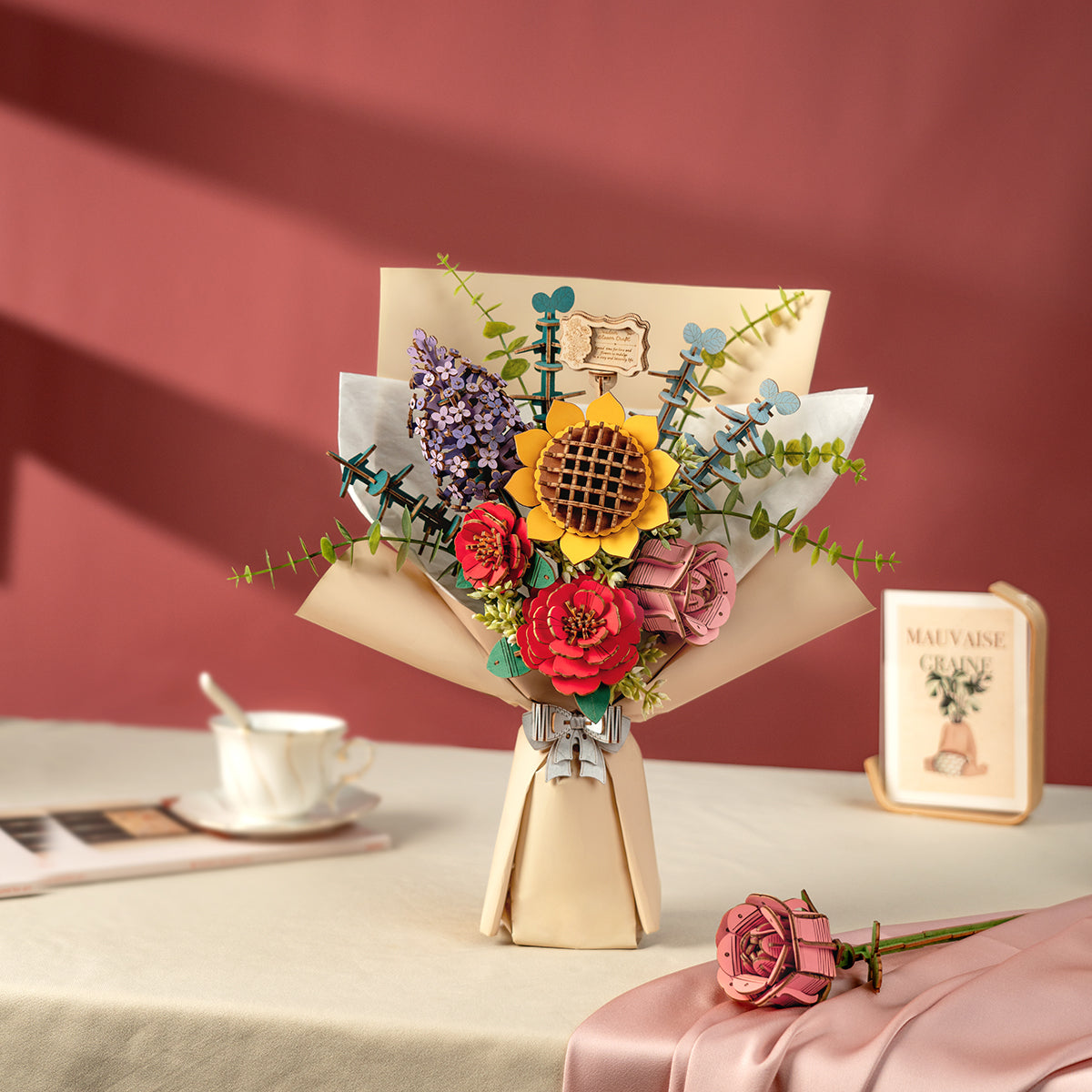 Rowood Wooden Flower Bouquet Set - Bộ lắp ráp bó hoa gỗ 3D - Rolife TW01H