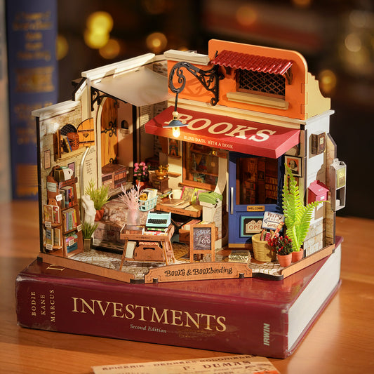 Rolife DIY Miniature House Kit - Corner Bookstore DG164 - Mô hình nhà gỗ tí hon - Rolife