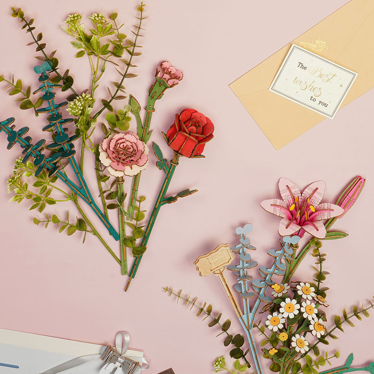 Rowood DIY 3D Puzzle - Wooden Flower Basket TW03H - Mô hình gỗ 3D tự lắp ráp - Rolife