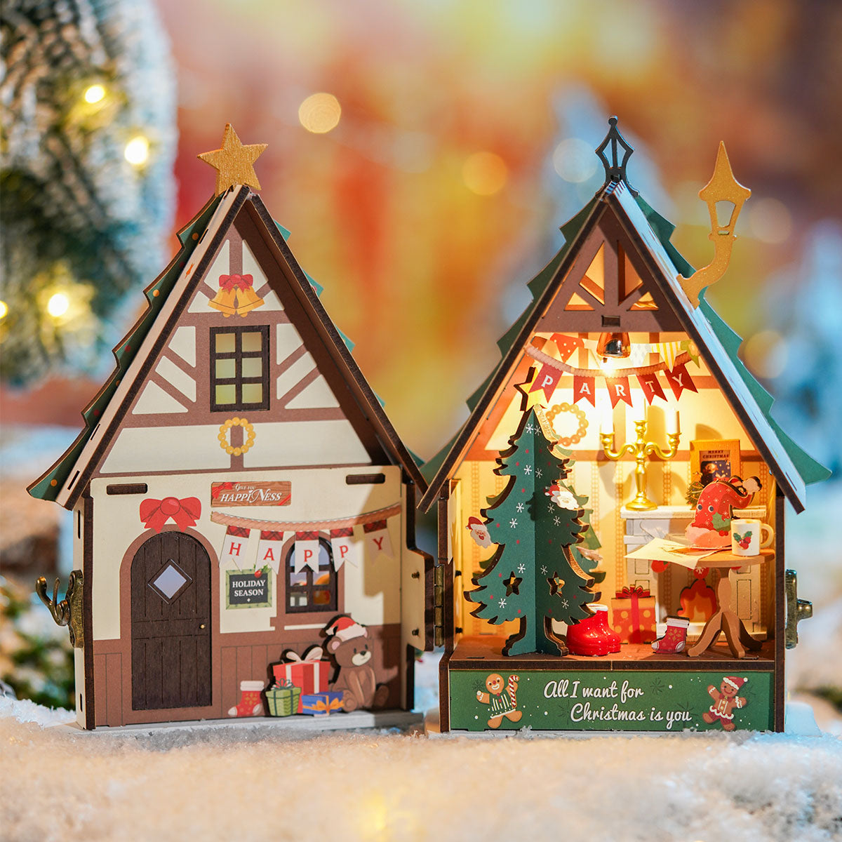 Rolife DIY Miniature House - Twinkling Christmas House DS036 - Mô hình nhà gỗ tí hon Giáng sinh - Rolife DS036