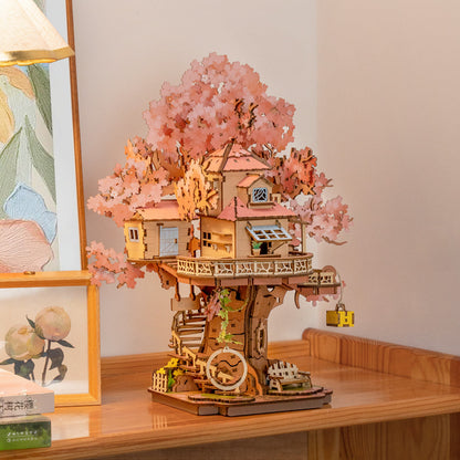 Rolife Sakura Tree House DIY 3D Puzzle TGS04 - Mô hình gỗ 3D lắp ráp - Rolife