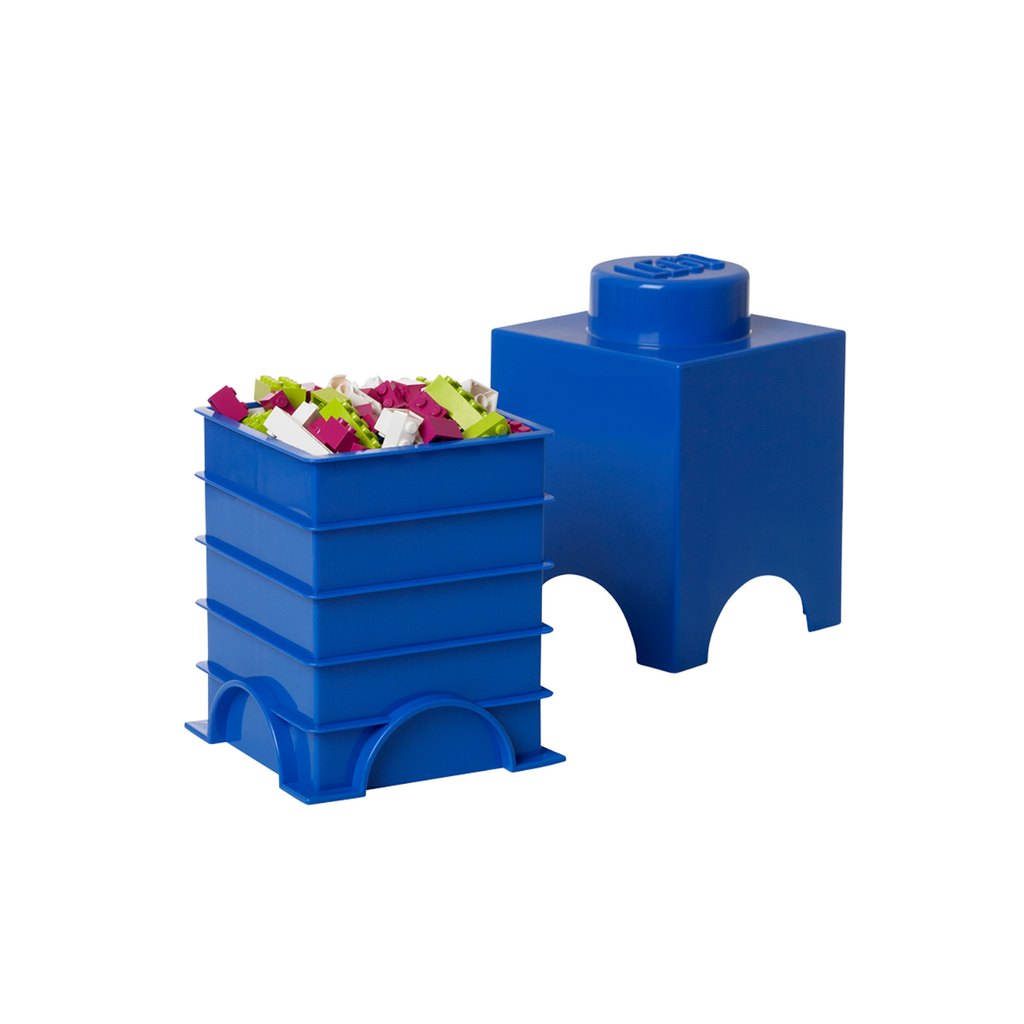 LEGO Storage Brick 1 Stud Square - Blue - Hộp Đựng LEGO Xếp Chồng Chính Hãng - Hình ảnh chi tiết 2