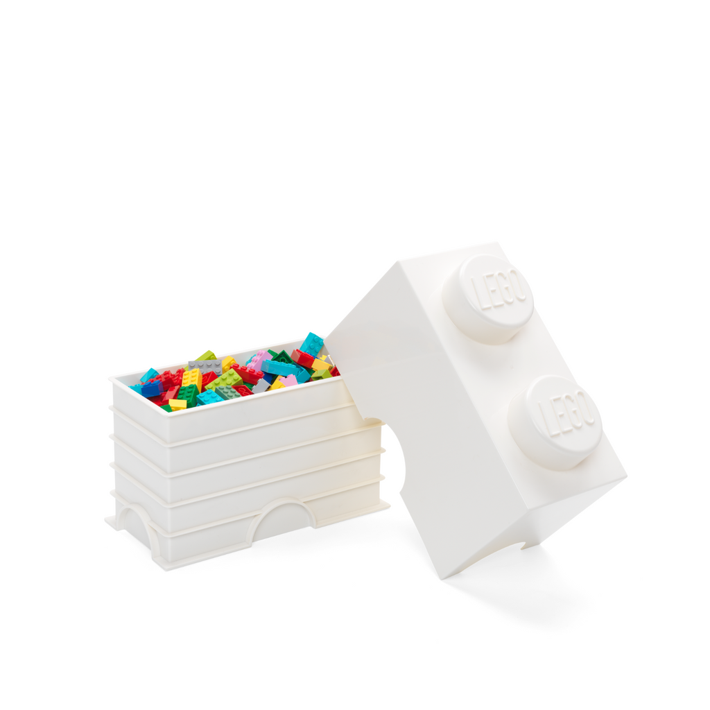 LEGO Storage Brick 2 Stud - White - Hộp Đựng LEGO Hình Viên Gạch 2 Nút - Góc nhìn khác 3
