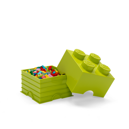 LEGO Storage Brick 4 Stud - Lime - Hộp Đựng Đồ Chơi Hình Viên Gạch LEGO - LEGO - Hình ảnh chi tiết 2