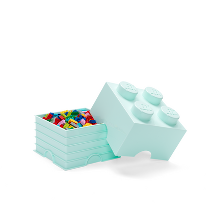LEGO Storage Brick 4 Stud - Aqua - Hộp Lưu Trữ LEGO 4 Nút Chính Hãng - Hình ảnh chi tiết 2