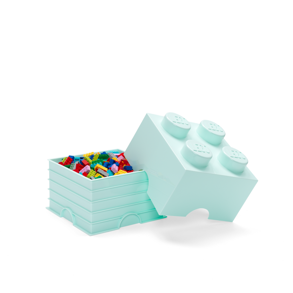 LEGO Storage Brick 4 Stud - Aqua - Hộp Lưu Trữ LEGO 4 Nút Chính Hãng - Hình ảnh bổ sung 5