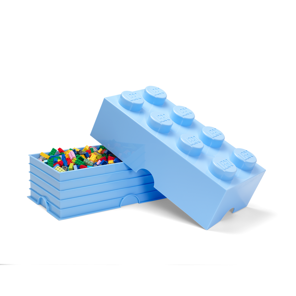 LEGO Storage Brick 8 - Light Royal Blue - Hộp Đựng Đồ Chơi LEGO 8 Nút Chính Hãng - Hình ảnh chi tiết 2