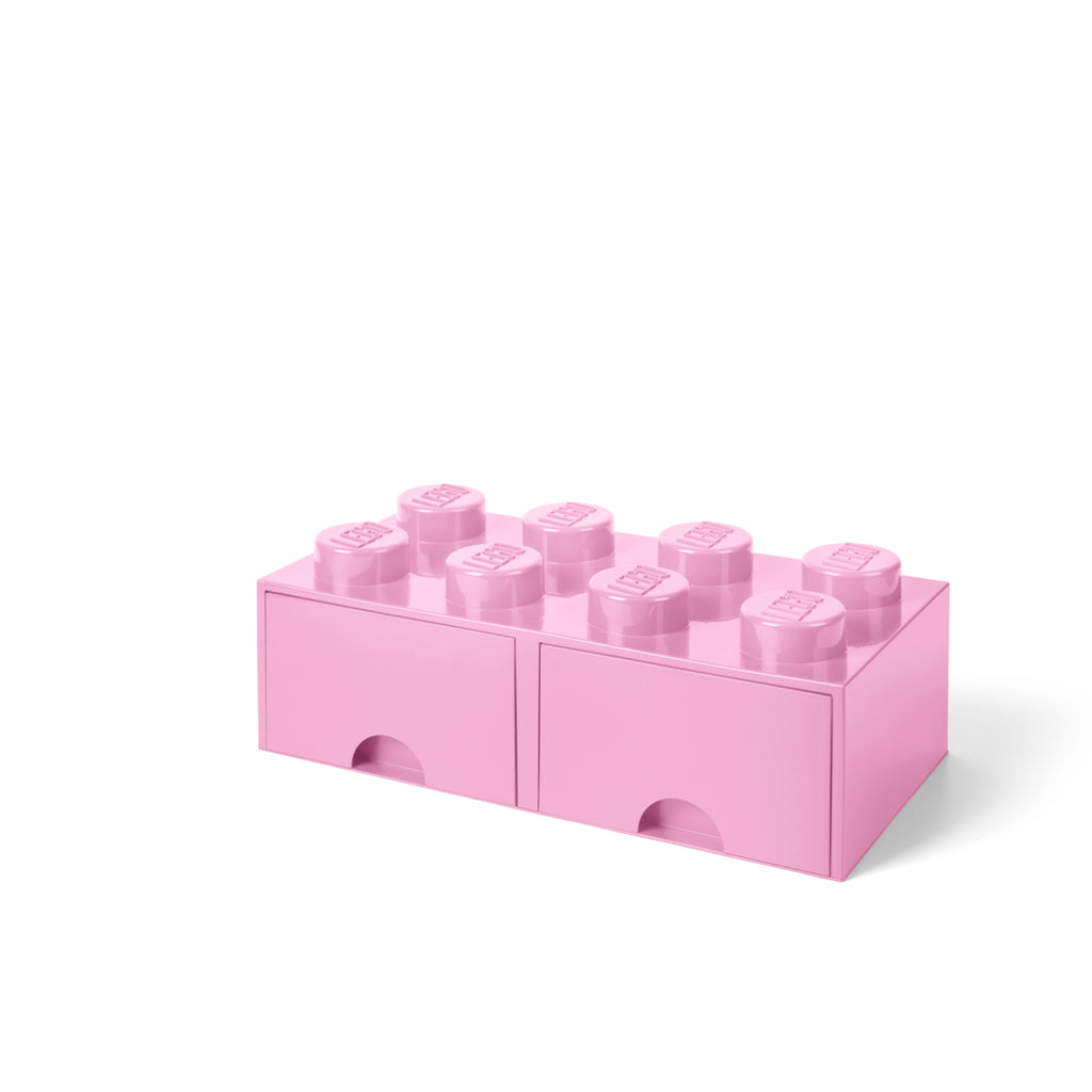 LEGO® 8-Stud Storage Brick 2 Drawers - Light Pink - Ngăn kéo đựng đồ 8 nút chính hãng LEGO - Hình ảnh chi tiết 2