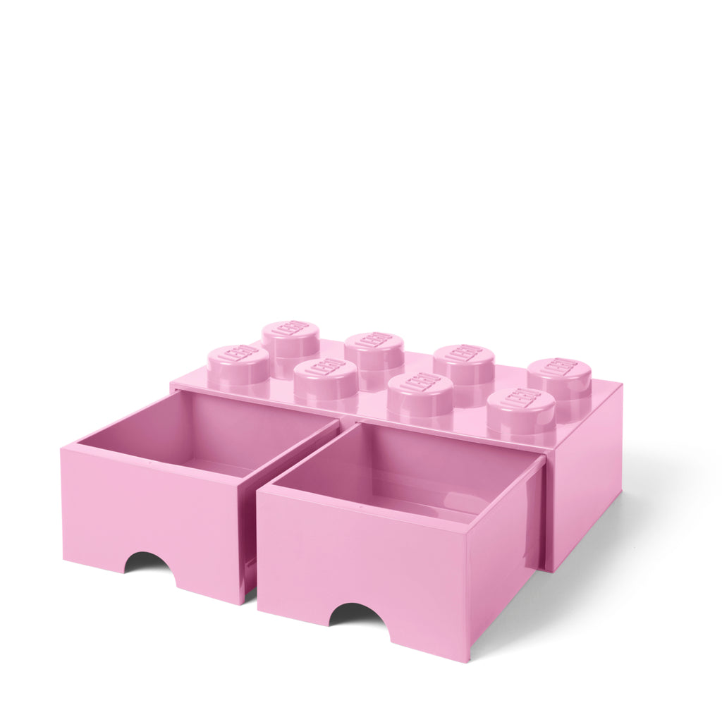 LEGO® 8-Stud Storage Brick 2 Drawers - Light Pink - Ngăn kéo đựng đồ 8 nút chính hãng LEGO - Góc nhìn khác 3