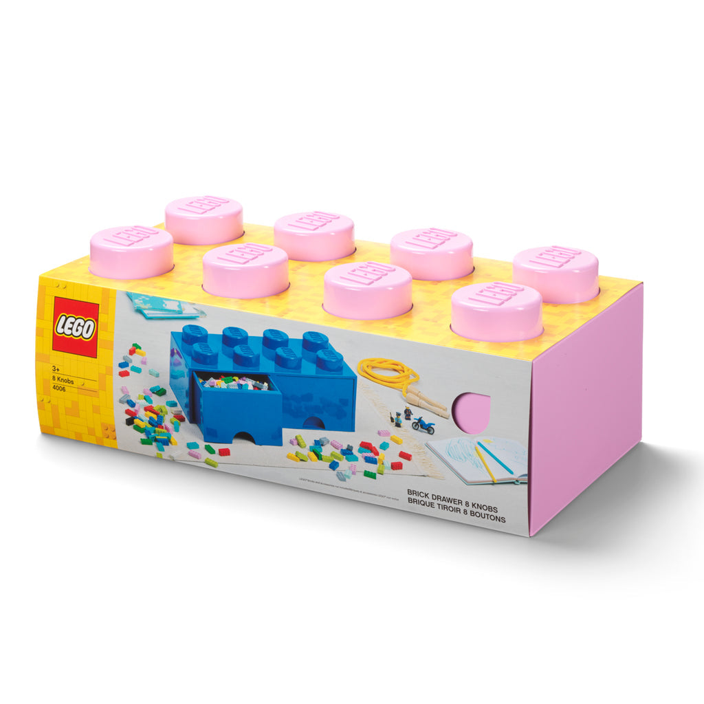LEGO® 8-Stud Storage Brick 2 Drawers - Light Pink - Ngăn kéo đựng đồ 8 nút chính hãng LEGO - Hình ảnh sản phẩm