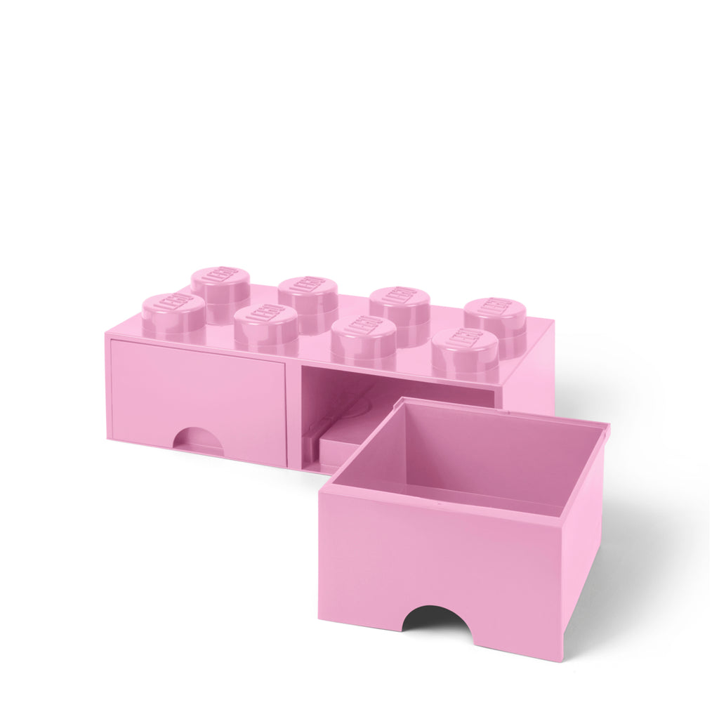 LEGO® 8-Stud Storage Brick 2 Drawers - Light Pink - Ngăn kéo đựng đồ 8 nút chính hãng LEGO - Hình ảnh bổ sung 4
