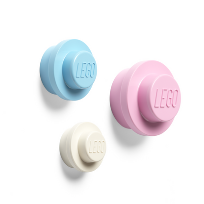 LEGO Wall Hanger Set of 3 - White, Light Blue & Pink - Bộ 3 Móc Treo Tường Trang Trí LEGO - Hình ảnh chi tiết 2