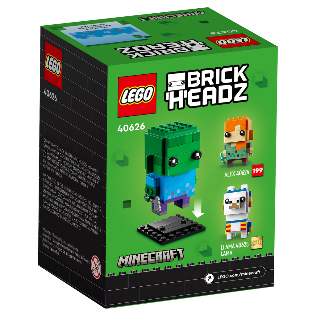 LEGO® BrickHeadz™ Zombie - Mô hình lắp ráp nhân vật Minecraft - LEGO 40626 - Hình ảnh bổ sung 5