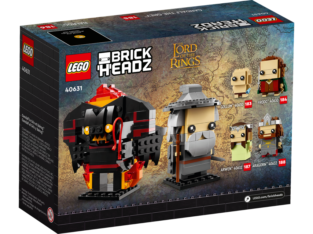 LEGO® BrickHeadz™ Gandalf the Grey™ & Balrog™ Mô Hình Lắp Ráp Chúa Tể Những Chiếc Nhẫn LEGO 40631 - Góc nhìn khác 3