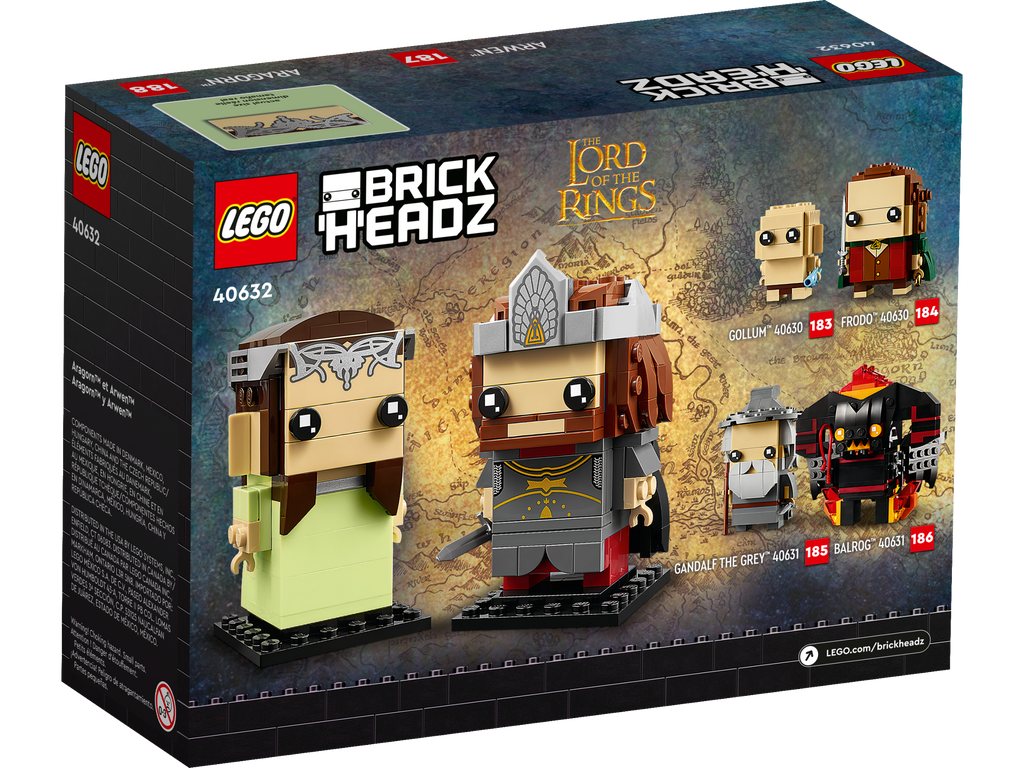 LEGO® BrickHeadz™ Aragorn™ & Arwen™ - Bộ Lắp Ráp Mô Hình Chúa Tể Những Chiếc Nhẫn 40632 - Góc nhìn khác 3