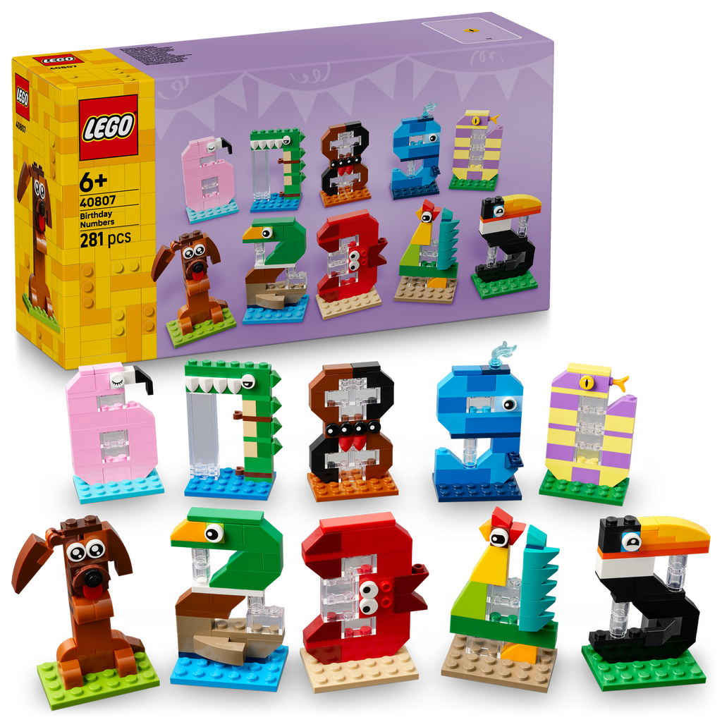 LEGO® Birthday Numbers - Bộ Lắp Ráp Số Sinh Nhật Hình Động Vật LEGO 40807 LEGO - ảnh 3 - LEGO Set