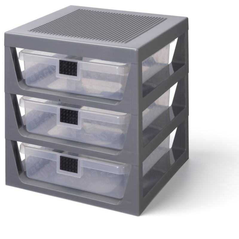 LEGO 3-Drawer Storage Rack - Kệ Lưu Trữ 3 Ngăn Màu Xám Đậm - LEGO - Hình ảnh chi tiết 2