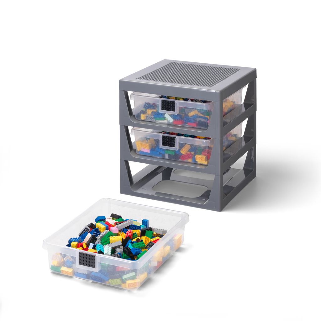 LEGO 3-Drawer Storage Rack - Kệ Lưu Trữ 3 Ngăn Màu Xám Đậm - LEGO - Góc nhìn khác 3
