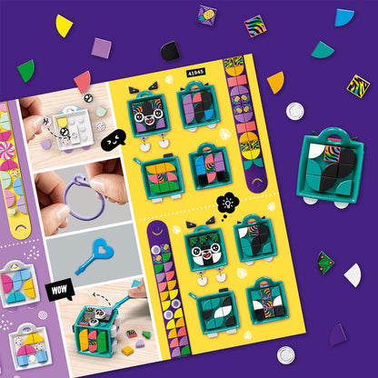 LEGO® DOTS™ Neon Tiger Bracelet & Bag Tag (41945) - Đồ Chơi Thủ Công Sáng Tạo LEGO