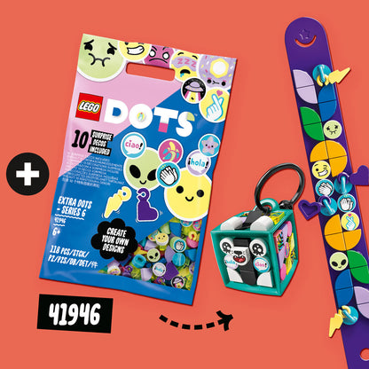 LEGO® DOTS™ Neon Tiger Bracelet & Bag Tag (41945) - Đồ Chơi Thủ Công Sáng Tạo LEGO