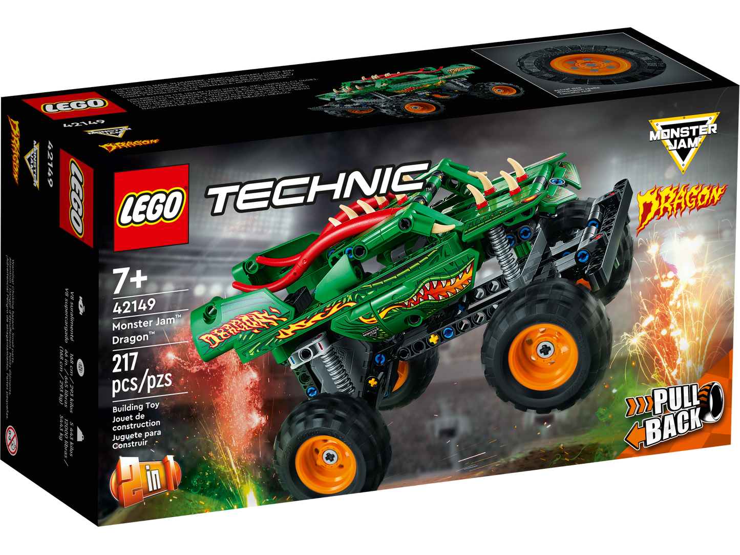 LEGO® Technic™ Monster Jam™ Dragon™ - Xe Tải Quái Vật Rồng 2 Trong 1 - LEGO 42149 - Hình ảnh sản phẩm