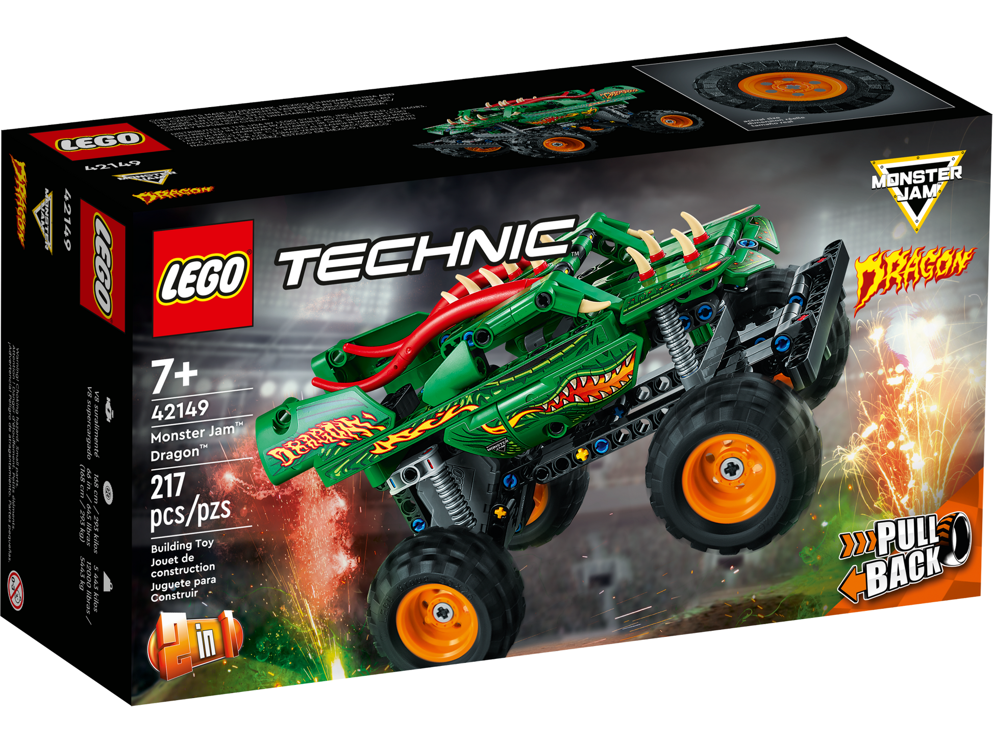 LEGO® Technic™ Monster Jam™ Dragon™ - Xe Tải Quái Vật Rồng 2 Trong 1 - LEGO 42149 - Hình ảnh sản phẩm
