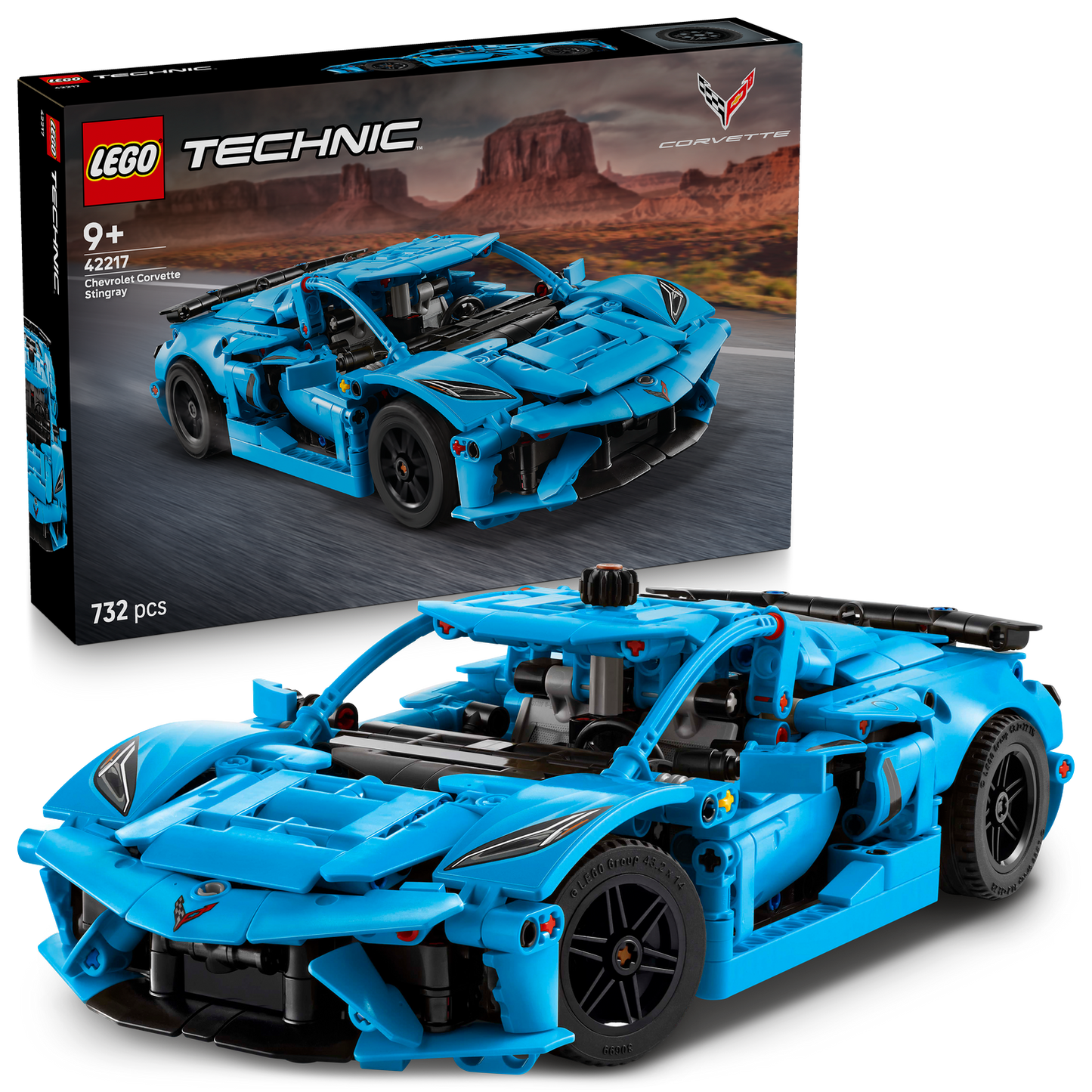 LEGO® Technic Chevrolet Corvette Stingray Blue - Mô hình Lắp ráp Xe hơi - LEGO 42217