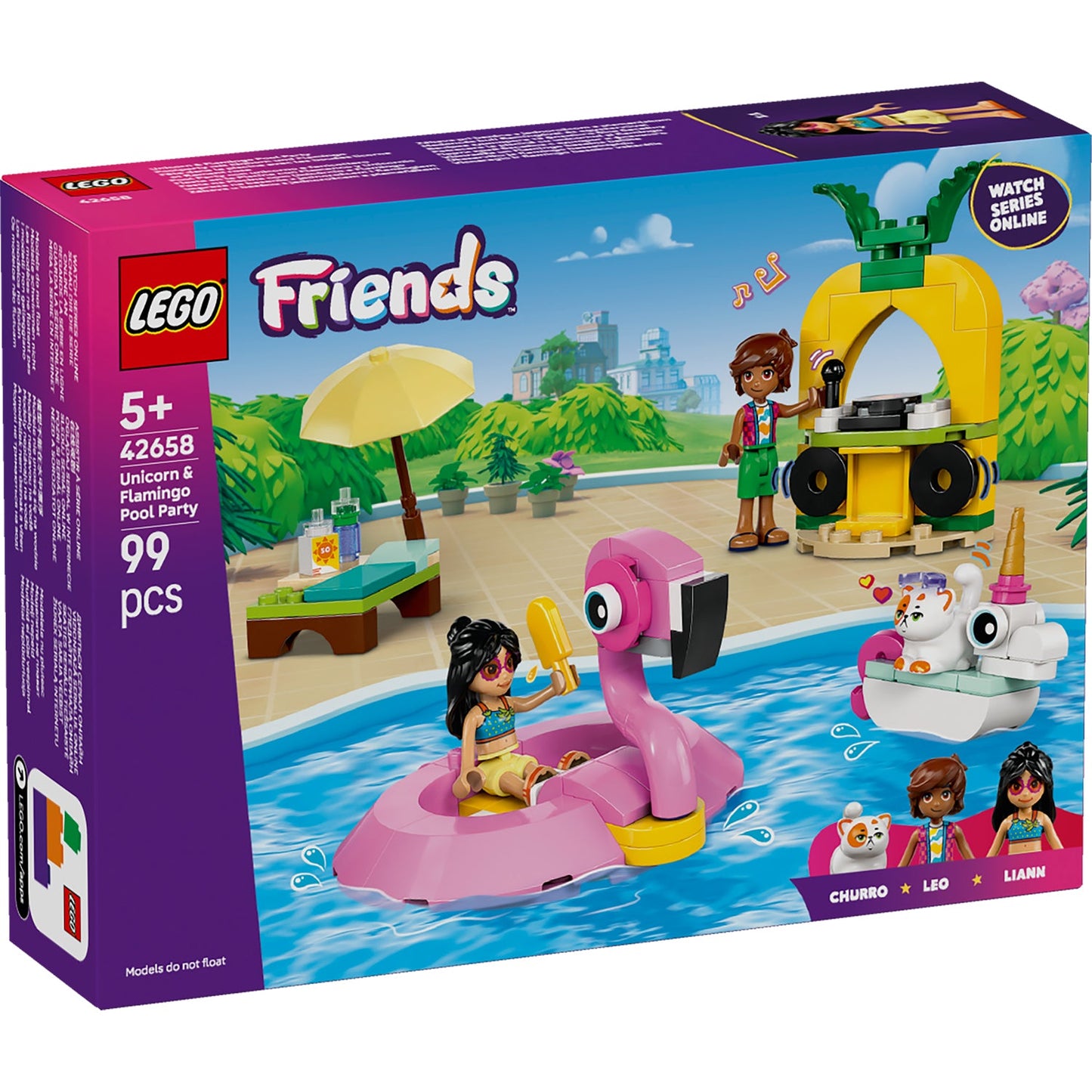 LEGO® Friends™ Unicorn & Flamingo Pool Party - Bộ đồ chơi lắp ráp Tiệc bể bơi (42658) - LEGO - Hình ảnh sản phẩm