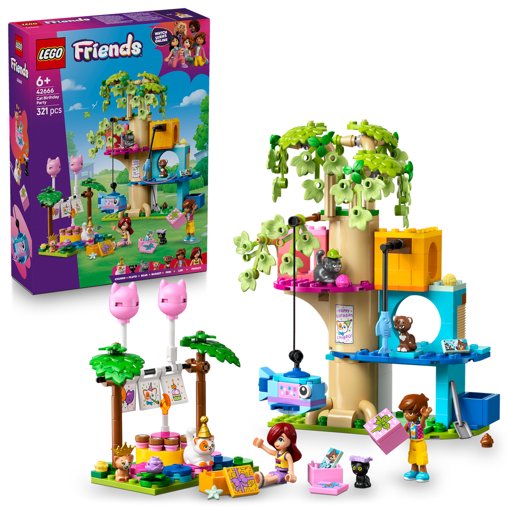 LEGO® Friends™ Cat Birthday Party & Tree House - Bộ Đồ Chơi Lắp Ráp Tiệc Sinh Nhật Mèo & Nhà Cây - LEGO 42666 - Hình ảnh bổ sung 9