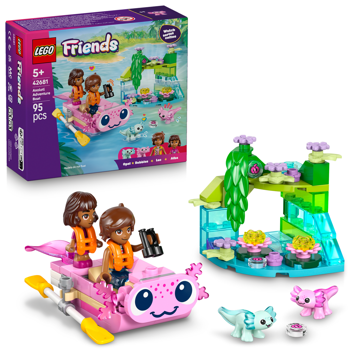 LEGO® Friends Axolotl Adventure Boat - Thuyền Khám Phá Kỳ Nhông Axolotl (42681) LEGO - ảnh 1 - Đồ chơi lắp ráp
