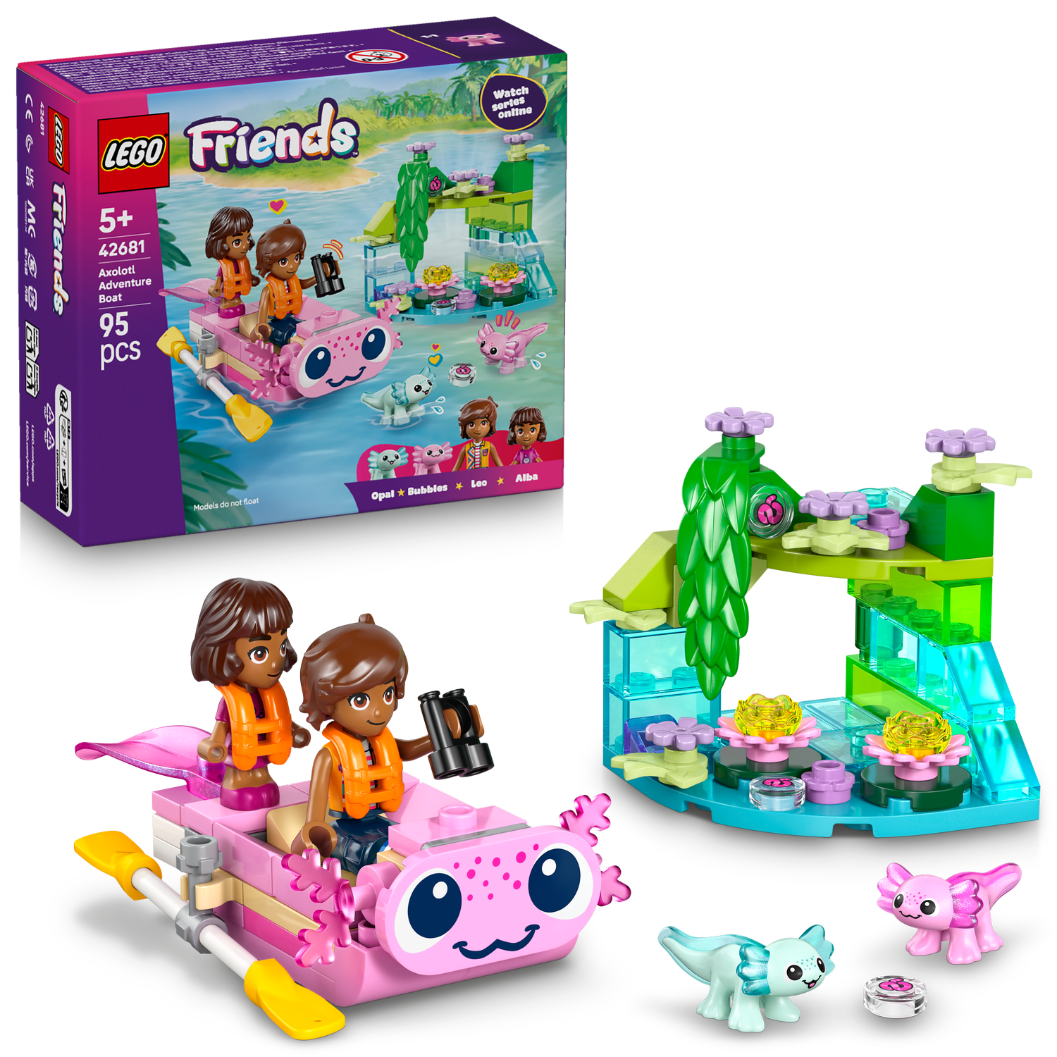 LEGO® Friends Axolotl Adventure Boat - Thuyền Khám Phá Kỳ Nhông Axolotl (42681) LEGO - ảnh 1 - Đồ chơi lắp ráp