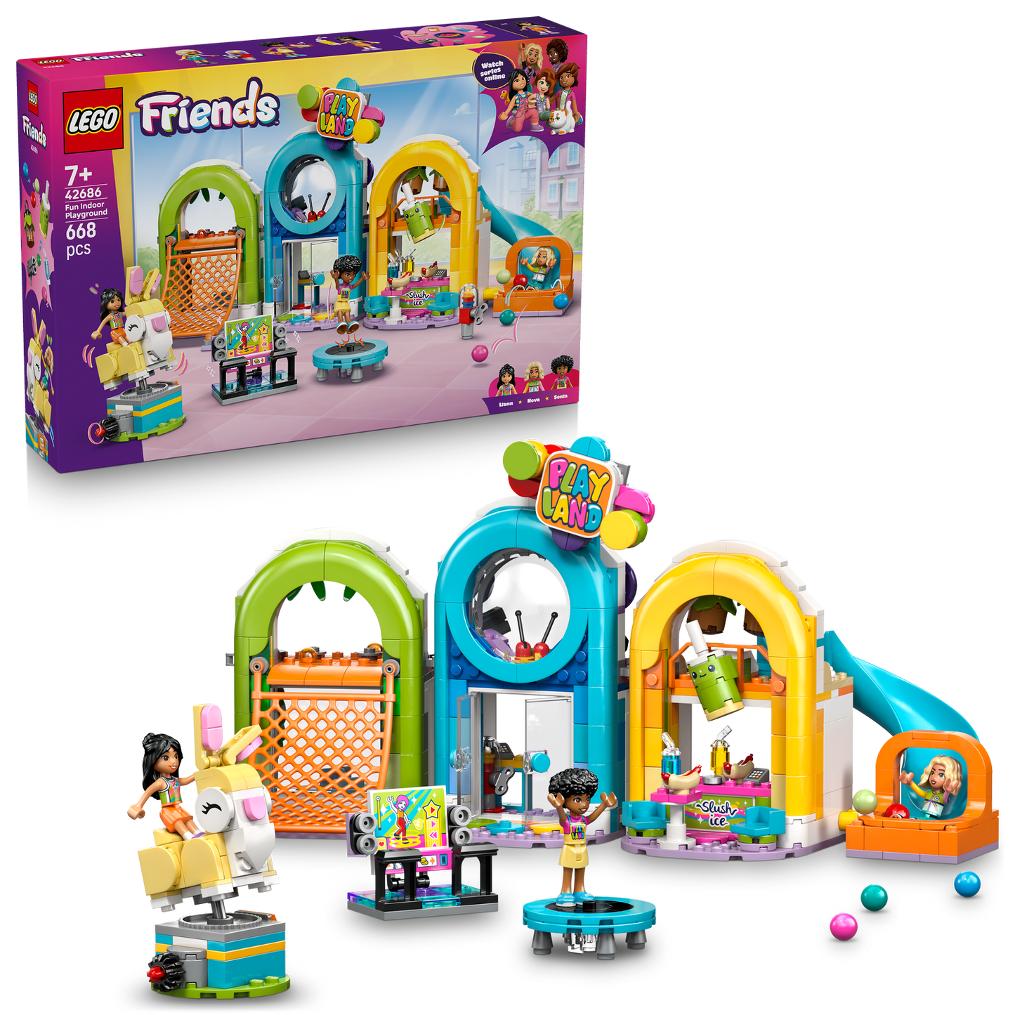 LEGO® Friends Fun Indoor Playground - Bộ đồ chơi lắp ráp khu vui chơi trong nhà - LEGO 42686