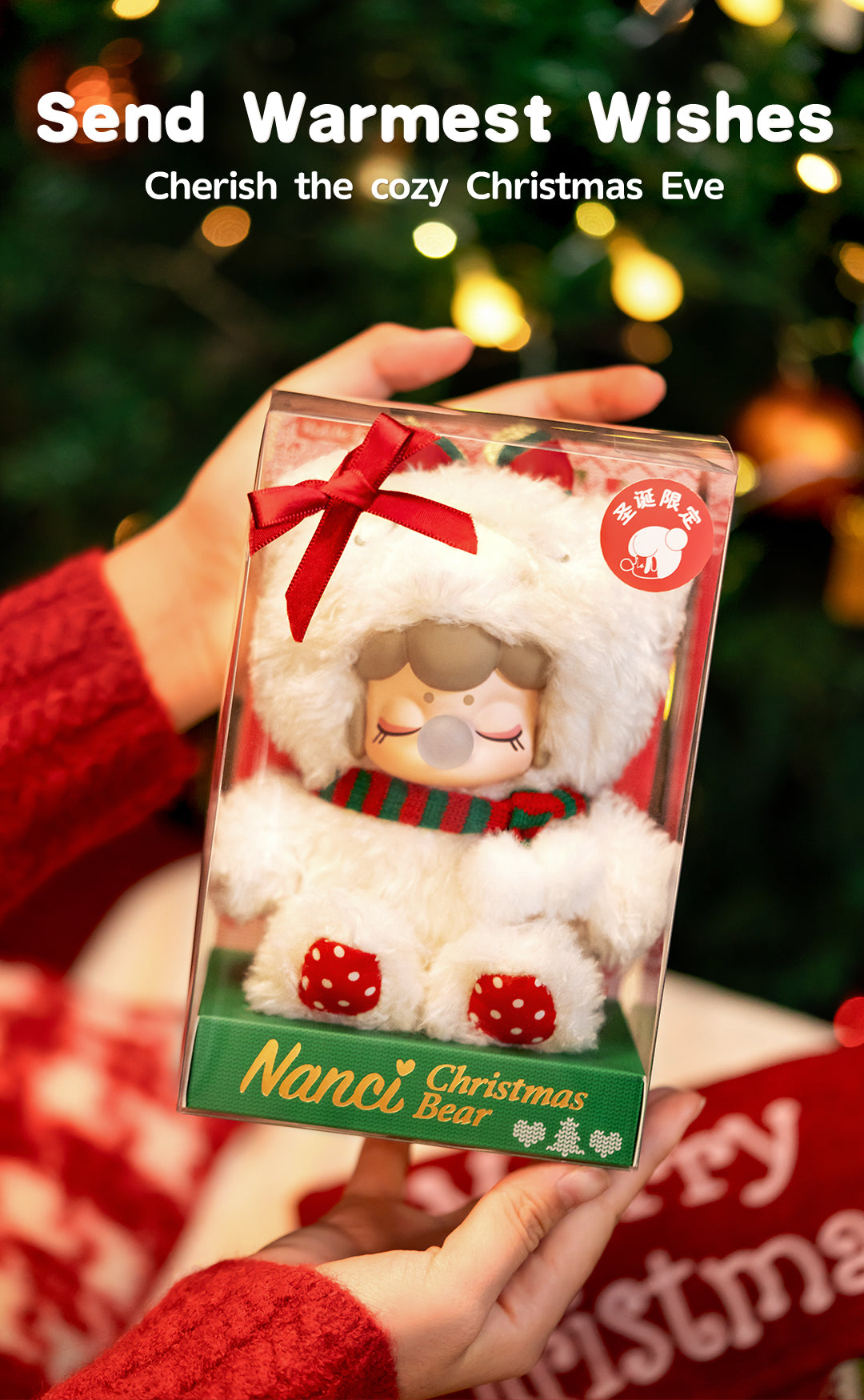 Rolife Christmas Bear Plush Pendant MN002 - Móc khóa gấu bông Giáng sinh - Rolife