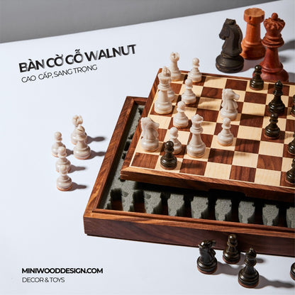 Cờ Vua Gỗ & Resin - Bàn cờ vua mini thủ công cao cấp - Miniwood Design