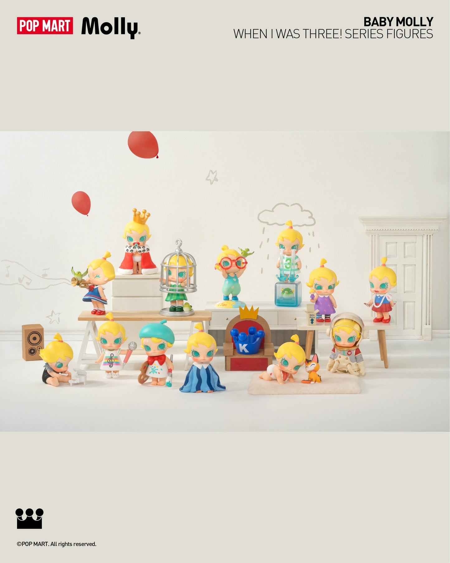 Baby Molly When I was Three！Series Figures - Mô Hình Blind Box Pop Mart Chính Hãng