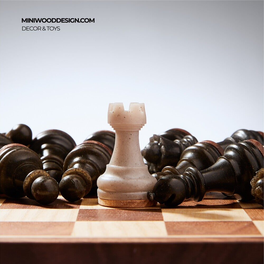 Cờ Vua Gỗ & Resin - Bàn cờ vua mini thủ công cao cấp - Miniwood Design