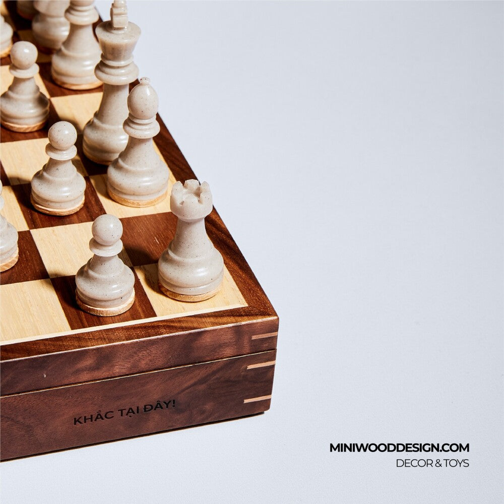 Cờ Vua Gỗ & Resin - Bàn cờ vua mini thủ công cao cấp - Miniwood Design