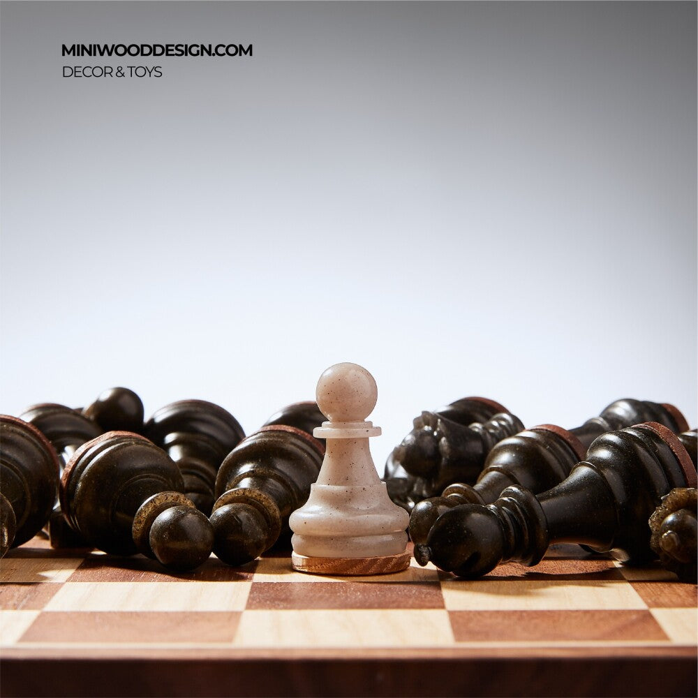 Cờ Vua Gỗ & Resin - Bàn cờ vua mini thủ công cao cấp - Miniwood Design