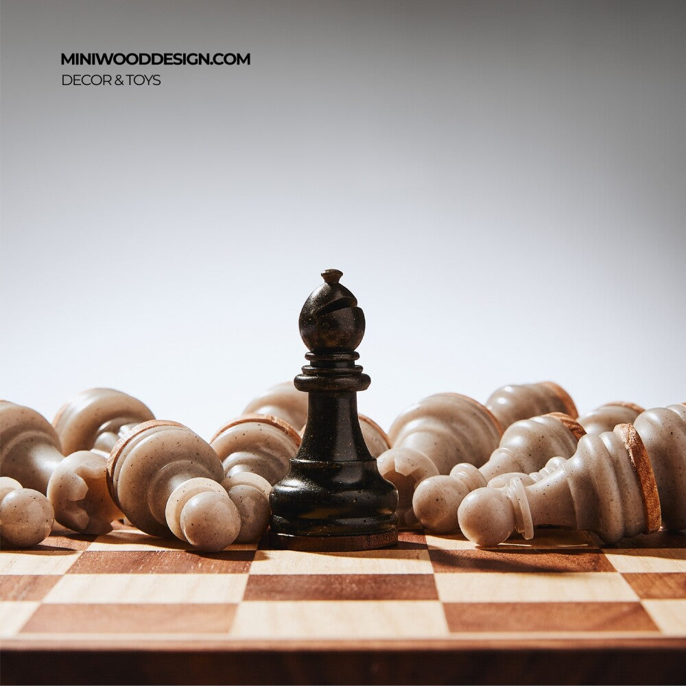 Cờ Vua Gỗ & Resin - Bàn cờ vua mini thủ công cao cấp - Miniwood Design