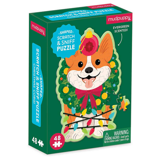 48 Scratch & Sniff Puzzle: Christmas Corgi