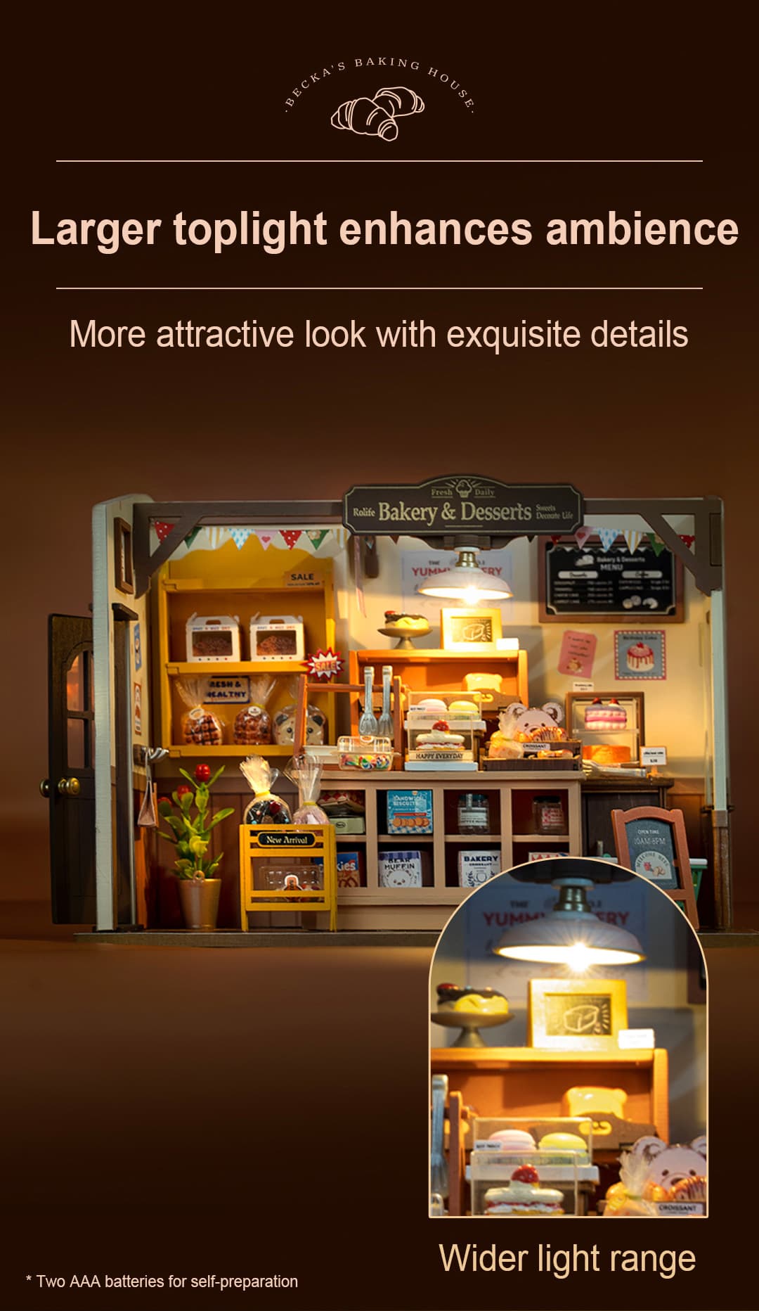 Rolife DIY Miniature House - Becka's Baking House - Mô hình nhà búp bê gỗ tự lắp ráp - Rolife DG161