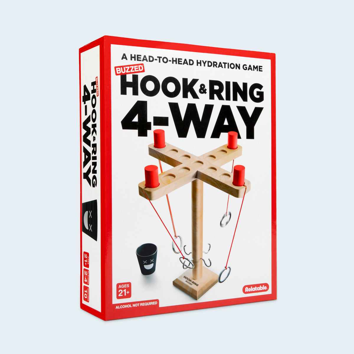 Buzzed 4-Way Hook & Ring – Trò chơi ném vòng uống rượu 4 người – Relatable - Hình ảnh sản phẩm