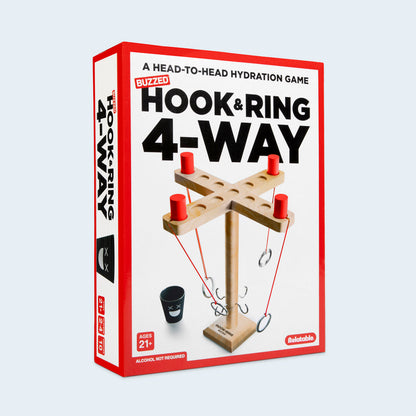 Buzzed 4-Way Hook & Ring – Trò chơi ném vòng uống rượu 4 người – Relatable - Hình ảnh sản phẩm