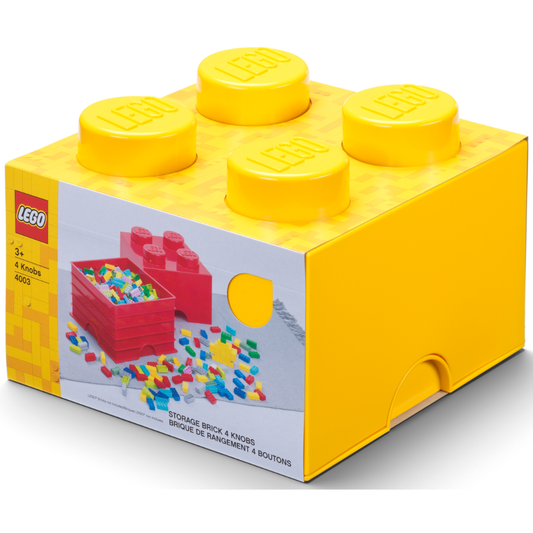 LEGO Storage Brick 4 Stud - Yellow - Hộp Lưu Trữ Đồ Chơi Xếp Chồng Chính Hãng LEGO - Hình ảnh sản phẩm