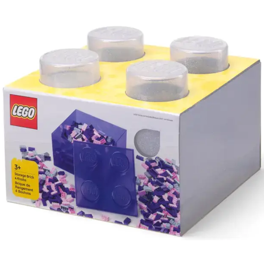 Lego Storage Brick 4 Top Lid - Glitter Translucent - Hộp Đựng LEGO 4 Núm Màu Kim Tuyến - Hình ảnh sản phẩm
