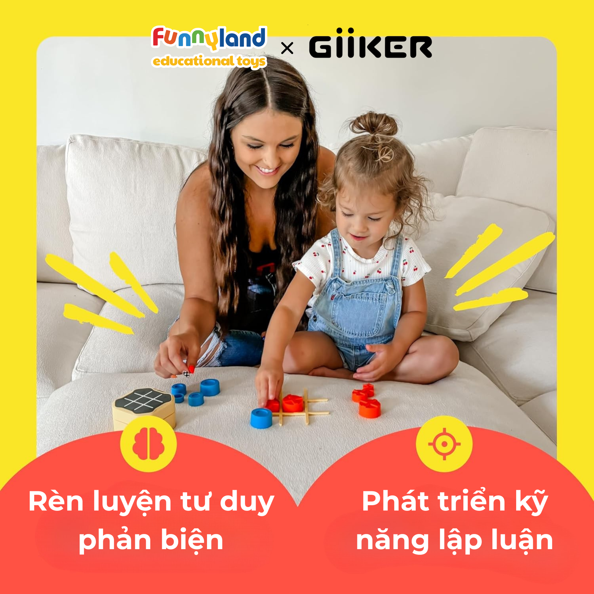 Đồ chơi thông minh Giiker Tic-Tac-Toe Bolt
