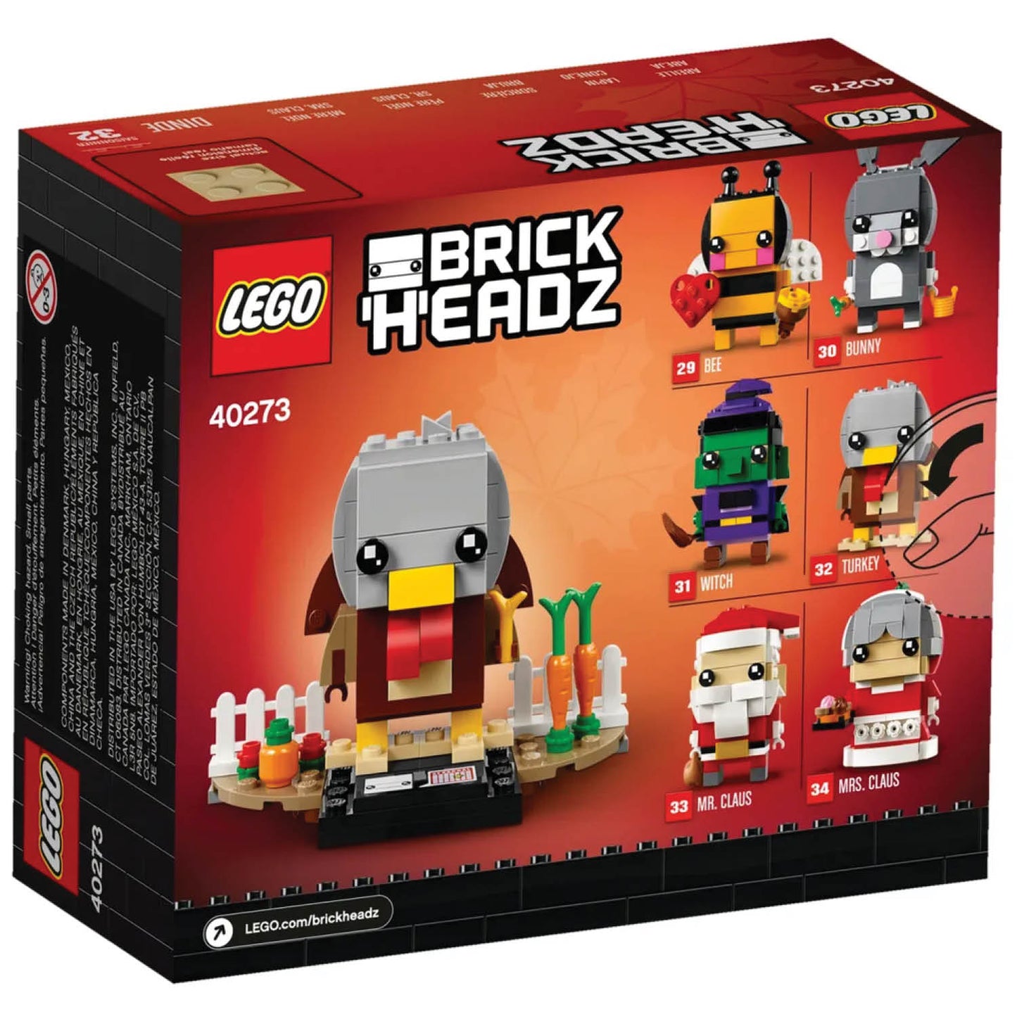 LEGO® BrickHeadz™ Thanksgiving Turkey - Mô hình lắp ráp Gà Tây Lễ Tạ Ơn - LEGO 40273 - Hình ảnh bổ sung 4